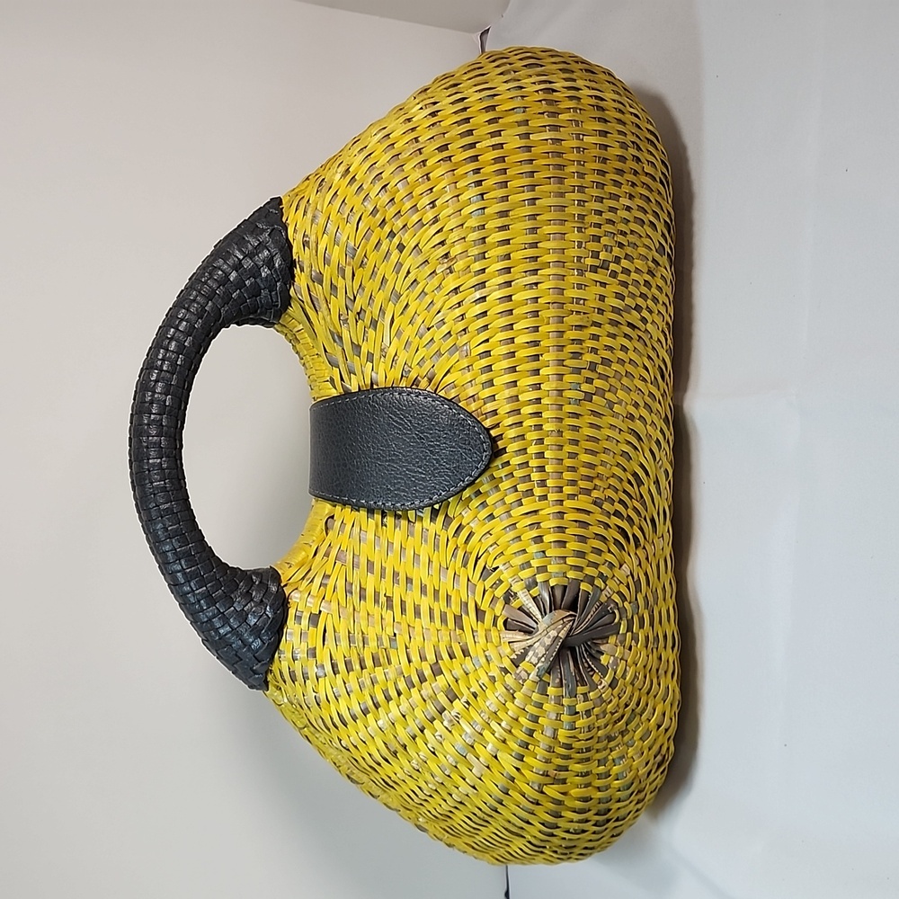 S.C. Vizcarra Wicker Handbag purse yellow